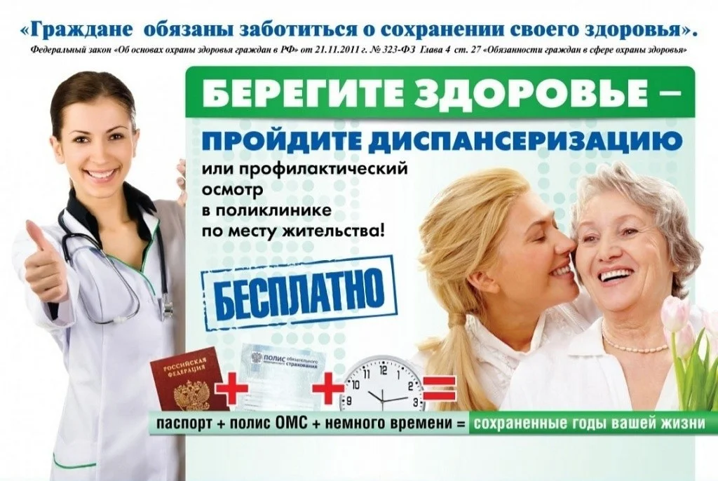 Приглашение на диспансеризацию и профосмотр 