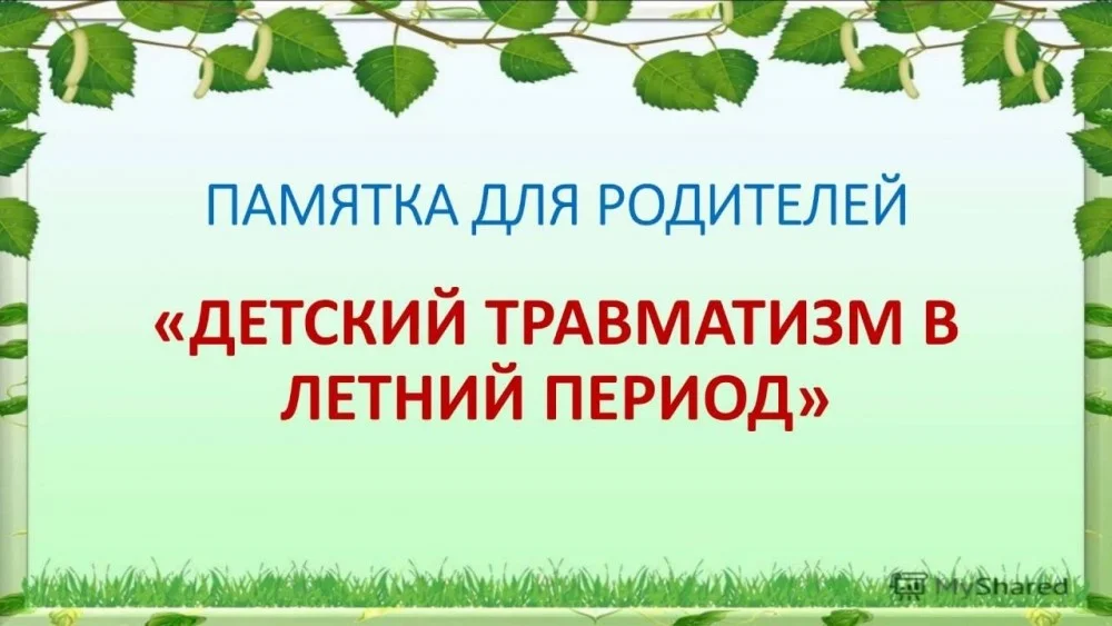 Профилактика детского травматизма в летний период